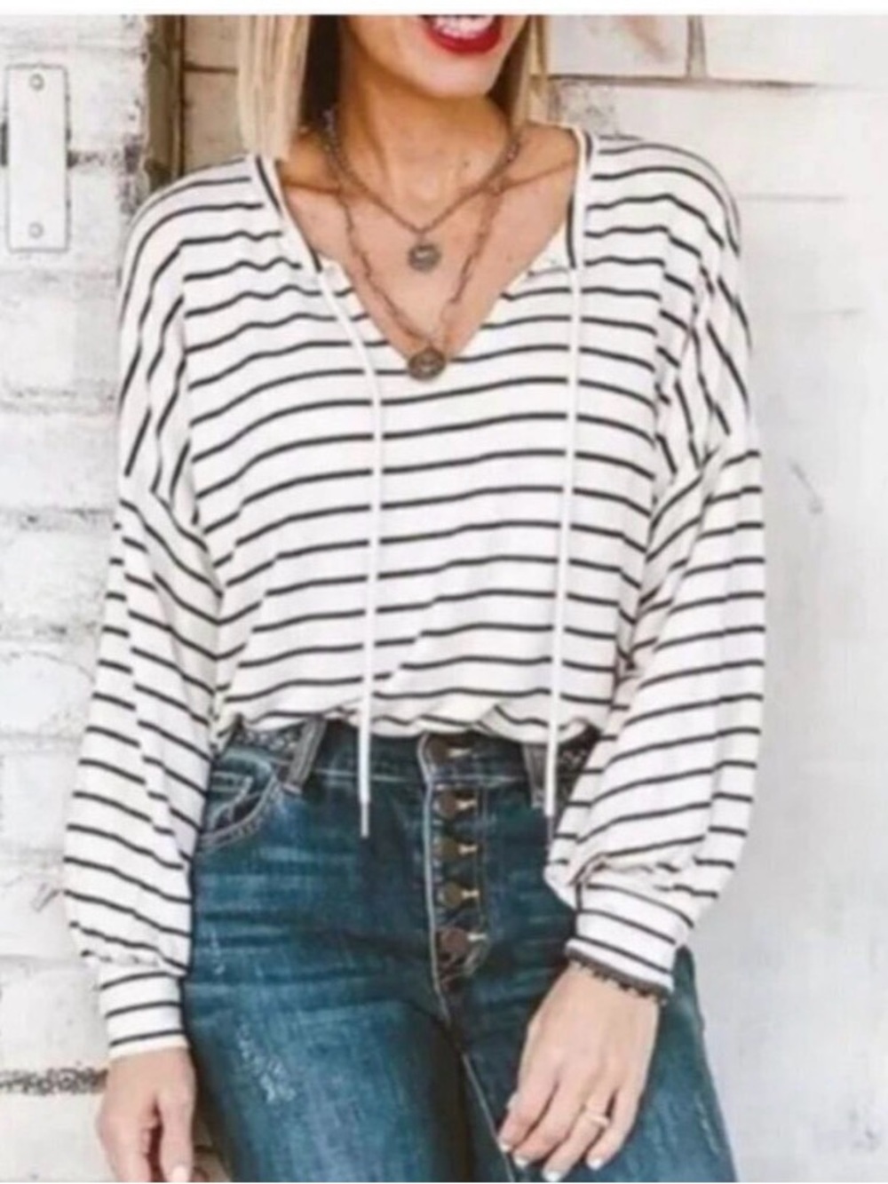 Cabi  Stripe Knit Pullover